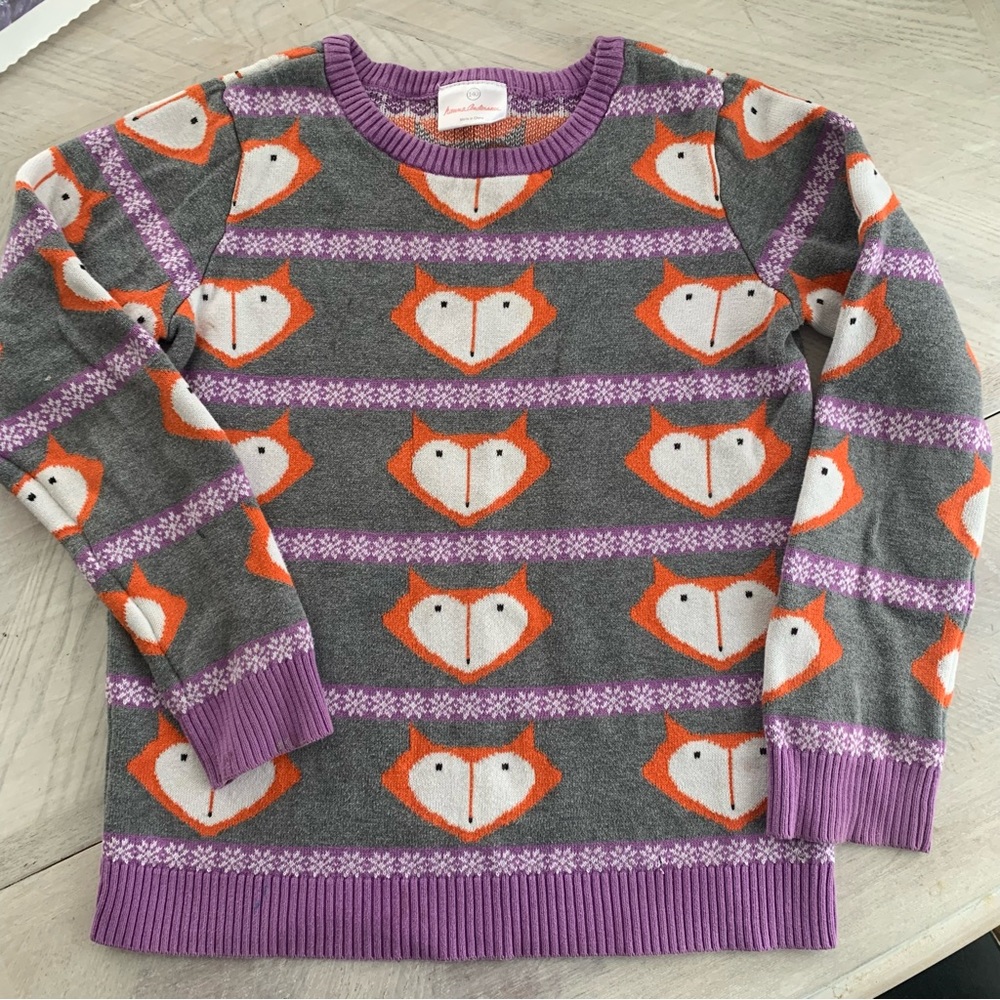 Kids Hanna Anderson fox sweater. Size 140